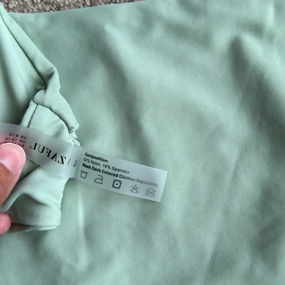 106 NWT ZAFUL Women's Solid Spaghetti Strap Bralette Bikini Set - Size Large - Picture 9 of 9